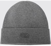DIESEL Ribbed Wool and Cotton-Blend Beanie with Embroidered Oval D Logo - Size: OS - female