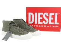 DIESEL S-Athos Mid Men Sneakers EU43 Olive Nigh Canvas Almond Toe Laced RRP150