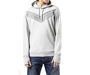 Diesel S-Corgan Felpa Men's Hoodie Sweatshirt (S, Grey)