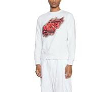 DIESEL S Ginn E9 Felpa Mens Sweatshirt Pullover Jumper Crew Neck Bright White
