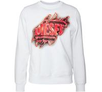 Men's Diesel Peel Effect Logo White Sweatshirt - Size: 42/Regular