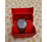 Diesel Scraper Men's Blue Dial & Brown Leather Strap Watch