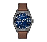 Diesel Scraper Watch for Men, Quartz Three Hand Date Movement with Stainless Steel or Leather Strap