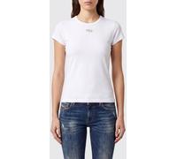 DIESEL Slim Fit Cotton T-shirt with Oval D Logo - Size: S - female