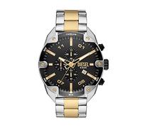 Diesel Spiked Watch for Men, Quartz Chronograph Movement with Stainless Steel Strap