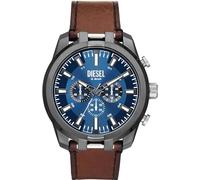 Diesel Scraper Men's Blue Dial Brown Leather Strap Watch DZ-2189 Brand New Rare
