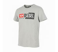 DIESEL T-Diego-Cuty Men T-Shirt L Grey Melange Crew Neck Short Sleeve