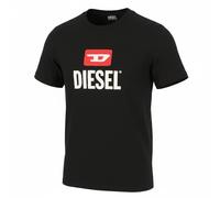 DIESEL T-Diego New D Logo Men T-Shirt 2XL Black Crew Neck Pull On Short Sleeve