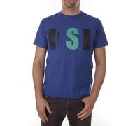 Diesel T-Joe-QB Men's T-Shirt Crew Neck Short Sleeve Blue