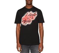 Men's DIESEL T JUST E43 Mens T Shirts Cotton Crew Neck Short Sleeved Casual Summer Tee - Black - Size: 44/Regular