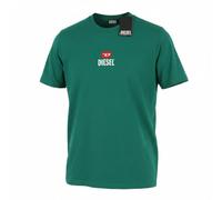 DIESEL T-Just-Small-New D Logo Men T-Shirt L Green Cotton Tricot Short Sleeve