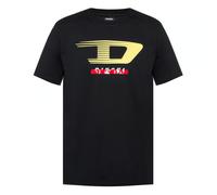 Diesel T-Shirt Mens Black T-Just-Y4 D Logo Cotton Short Sleeve Casual Streetwear