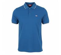 DIESEL T-Smith-D Men Polos M Blue Cotton Half Button Short Sleeve