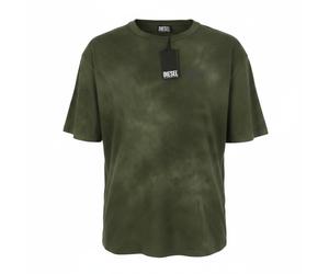 DIESEL T-Wash-Out Men T-Shirt L Green Faded Tricot Oversized Short Sleeve