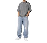 DIESEL T-Wash-Out Men T-Shirt L Grey Faded Oversized Short Sleeved
