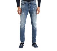 DIESEL TEPPHAR 084QS Mens Denim Blue Jeans Distressed Stretch Slim Carrot Fit