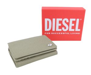 DIESEL Tri-Fold Coin Women Wallet OS Grey Genuine Leather Patterned RRP210