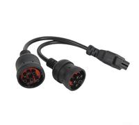 Diesel Truck Diagnostic Cable 6Pin J1708 + 9Pin J1939 to For OBDII 16Pin Female Connector for Heavy Duty Trucks Including, WestStar