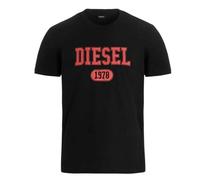 Diesel Unisex Adult 1976 Varsity Logo T-Shirt - Black - S - Black - 100% Cotton