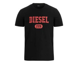 Diesel Unisex Adult 1976 Varsity Logo T-Shirt - Black - S - Black - 100% Cotton