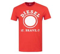 Diesel Unisex Adult 1976 Varsity Logo T-Shirt (Red) Cotton - Size Small