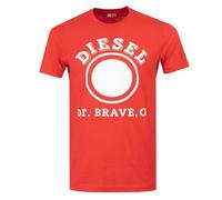 Diesel Unisex Adult 1976 Varsity Logo T-Shirt - Red - S - Red - 100% Cotton