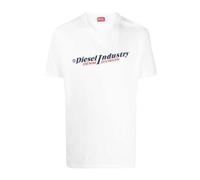 Diesel Unisex Adult Industry Denim Division Logo T-Shirt (White) Cotton - Size Large