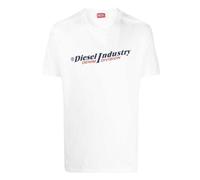 Diesel Unisex Adult Industry Denim Division Logo T-Shirt (White) Cotton - Size Medium