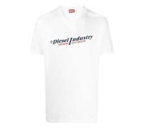 Diesel Unisex Adult Industry Denim Division Logo T-Shirt - White - XXL - White - 100% Cotton