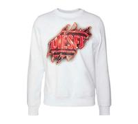 Diesel Unisex Adult Peel Effect Logo Sweatshirt - White - M - White - 95% Cotton/5% Elastane