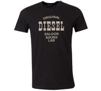 Diesel Unisex Adult Saloon Sound Lab Logo T-Shirt (Black) Cotton - Size Medium