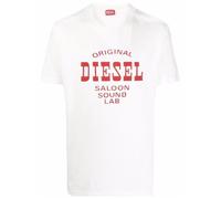 Diesel Unisex Adult Saloon Sound Lab Logo T-Shirt (White) Cotton - Size Medium