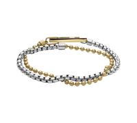 Diesel Unisex D Logo Two Tone Stainless Steel Bracelet, DX1570931