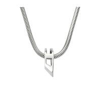Diesel D Logo Men's Necklace, DX1672040 | Silver-Tone, Stainless Steel