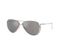 Diesel Unisex Sunglass DL1003 - Frame color: Shiny Silver, Lens color: Mirror Grey