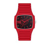 Diesel Watch for Men Cliffhanger 2.0, Quartz Three Hand Movement, 45 mm Red Mixed Case with a Silicone Strap, DZ2165