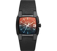 Diesel Watch for Men Cliffhanger, Three Hand Movement, 36 mm Black Stainless Steel Case with a Leather Strap, DZ2000