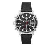 Diesel Watch for Men Griffed, Chronograph Movement, 42 mm Silver Stainless Steel Case with a Leather Strap, DZ4603