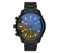 Diesel Watch for Men Griffed, Chronograph Movement, 48 mm Black Stainless Steel Case with a Stainless Steel Strap, DZ4529