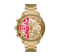 Diesel Watch for Men Griffed, Chronograph Movement, 48 mm Gold Stainless Steel Case with a Stainless Steel Strap, DZ4595
