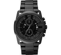 Diesel Watch for Men Master Chief Chrono, Three Hand Movement, 49 mm Black Stainless Steel Case with a Stainless Steel Strap, DZ4180