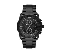 Diesel Watch for Men Master Chief Chrono, Three Hand Movement, 49 mm Black Stainless Steel Case with a Stainless Steel Strap, DZ4180