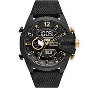 Diesel Watch for Men Mega Chief, Ana-Digi Movement, 51 mm Black Stainless Steel Case with a Mixed Strap, DZ4552