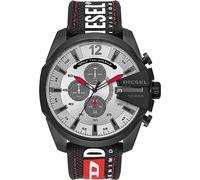 Diesel Watch for Men Mega Chief, Chronograph Movement, 51 mm Black Stainless Steel Case with a Nylon, Silicone Strap, DZ4512