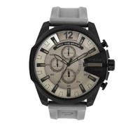 Diesel Watch for Men Mega Chief, Chronograph Movement, 51 mm Black Stainless Steel Case with a Silicone Strap, DZ4496