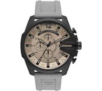 Diesel Watch for Men Mega Chief, Chronograph Movement, 51 mm Black Stainless Steel Case with a Silicone Strap, DZ4496