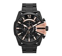 Diesel Watch for Men Mega Chief, Chronograph Movement, 51 mm Black Stainless Steel Case with a Stainless Steel Strap, DZ4309