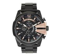 Diesel Watch for Men Mega Chief, Chronograph Movement, 51 mm Black Stainless Steel Case with a Stainless Steel Strap, DZ4309
