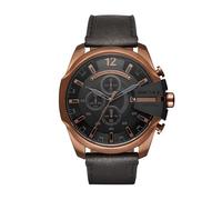 Diesel Watch for Men Mega Chief, Quartz Chronograph Movement, 51 mm 2-Tone Stainless Steel Case with a Leather Strap, DZ4459
