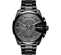 Diesel Watch for Men Mega Chief, Quartz Chronograph Movement, 51 mm Black Stainless Steel Case with a Stainless Steel Strap, DZ4355